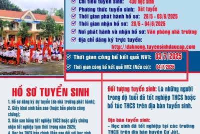 THÔNG BÁO TUYỂN SINH 10, NĂM HỌC 2025-2026