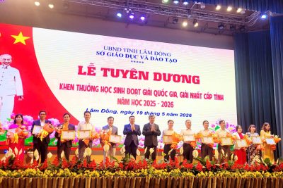 Trường THPT Phan Bội Châu – Nam Dong được Sở Giáo dục và Đào tạo tỉnh Lâm Đồng tặng Giấy khen vì “Đạt thành tích tiêu biểu, xuất sắc trong học tập và làm theo tư tưởng, đạo đức, phong cách Hồ Chí Minh” năm 2026